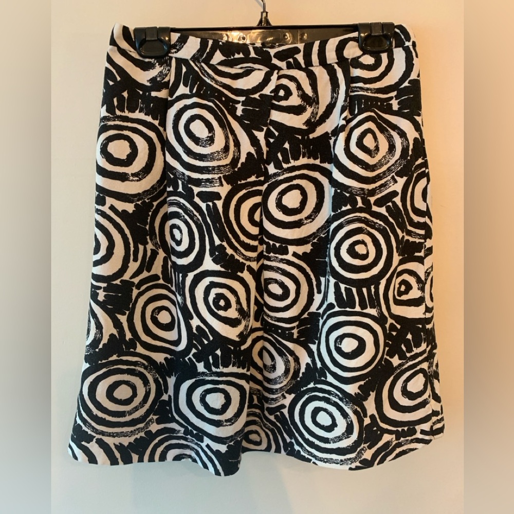 CLEMENTS RIBEIRO Black and Cream Linen Skirt